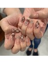 リボン&チェックネイル☆