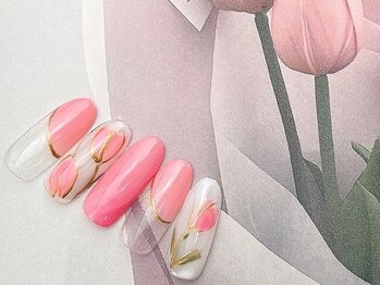 ネイルサロン&スクール ジーナ(GINA)/ふんわり手書きフラワー