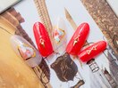 【B】指先映えるREDネイル
