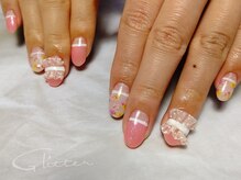 グリッター(Glitter)/シフォン春ネイル