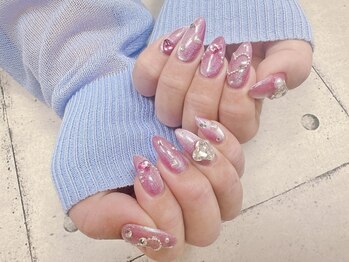 ネイル ビューティーマジック 葛西本店/ピンクマグネットネイル