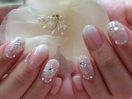 手描き花和装ドレス結婚式成人式