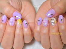 リアン 大宮(Rian)/キャラネイル/チェック/パステル