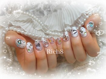 ネイルアンドまつげエクステ リッチエイト 原宿店(Rich8)/きらきらハート推しネイル
