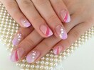 斜めフレンチピンクネイル♪
