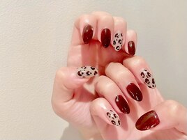 レオパード柄/秋色ネイル