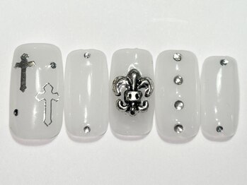 ネイルメゾン 渋谷店(NAIL MAISON)/ホワイトシルバークロム￥7000