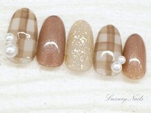 ラグジュアリー ネイルズ(Luxury Nails)/チェック＊パールNail