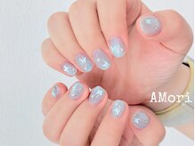 アモリ(Amori)/水色マグ×青い蝶々ネイル