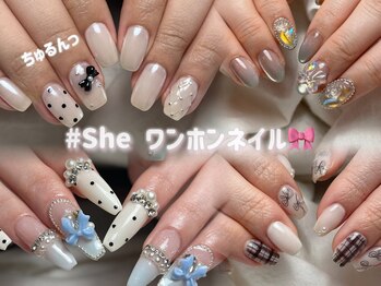 タグ シー(#She)の写真/#She Staff オリジナル!!デザインが豊富★繊細なアートで周りと差がつくワンランク上の指先に仕上げます♪