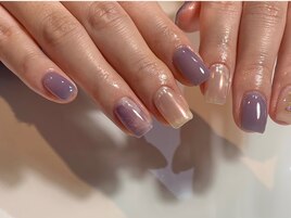 ちぐはぐオーロラネイル