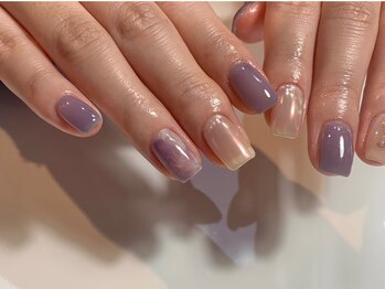 ちぐはぐオーロラネイル