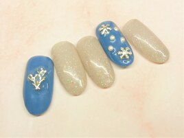 クリスマスネイル・雪の結晶