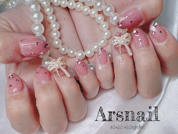 アルスネイル(Ars nail)/キラキラリボンネイル