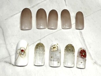 着物ネイル/和装ネイル/冬ネイル