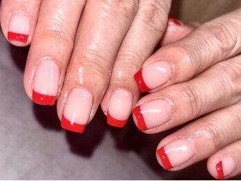 真っ赤フレンチネイル
