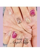 エンジェルスター(Angel Star)/大人華やぐマゼンタネイル☆