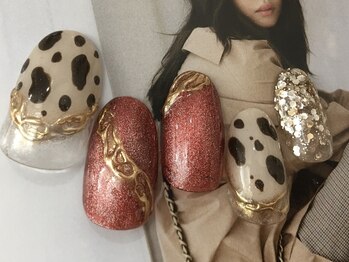 リリー 渋谷店(Lily)/【牛柄ネイル】