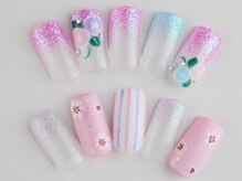 ライトネイルズ イバラキ(light nails IBARAKI)/夏にピッタリ！フラワーネイル♪
