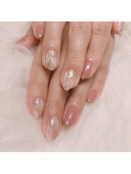 トータルビューティーローズ(Rose)/ニュアンス大理石ネイル