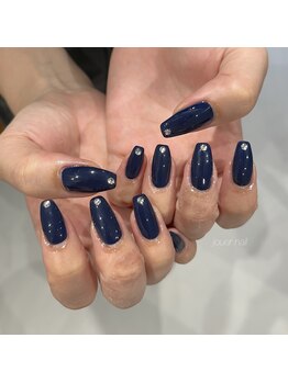 ネイビー　ワンカラーネイル☆