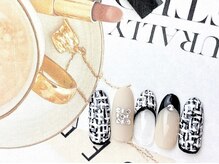 ネイルサロン&スクール ジーナ(GINA)/モノトーン×ツイードネイル