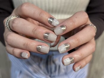 アイネイルズ 梅田店(I nails)/レースミラーネイル
