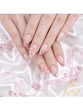 桜色の上品ネイル