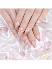 桜色の上品ネイル