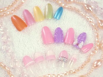 エムネイル(M Nail)/春ネイル（リボン・ボーダー）