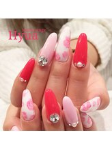 ネイルラウンジ ヒュア(Nail Lounge Hyua)/【写真持込】ピンクホワイトバラ