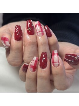 ライフ セカンド(LIFE2nd)/ボルドークリスマスネイル