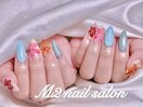 欧米風夏ネイル