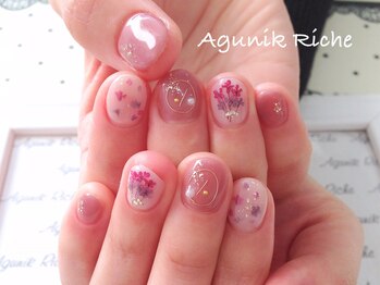 アグニークリッシェ(Agunik Riche)/【押し花ネイル】