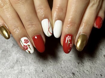 イデアル(Ideal)/【パラジェル】お正月ネイル