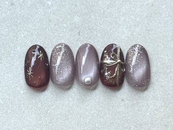 ネイルサロン ブランロール 三軒茶屋店(Blanl'or)/クリスマス　リボンネイル