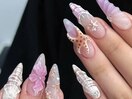 リボン¥海ネイル