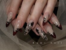 ワンホンネイル 新宿(Rumi Nail)/フラワー/手描きアート/シック