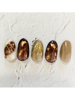 フレイムス アイラッシュ アンド ネイル(FRAMES)/ブラウンニュアンスネイル♪