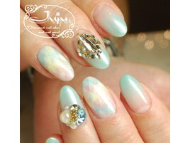 エアブラシ人魚の鱗アートネイル