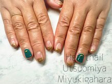 はあとねいる 宇都宮御幸ヶ原店/【通常】クリアゴールドネイル