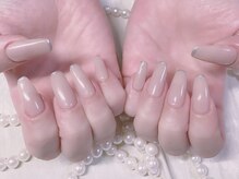 キラキラネイル 川口 南鳩ヶ谷店/大人っぽいラインフレンチ