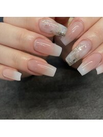 スカルプグラデーション+アート
