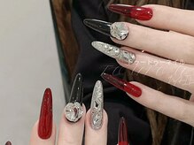 トゥートゥー(TOUTOU)/赤x黒x埋め尽くしxダイヤモンド