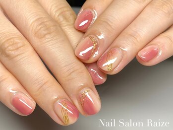 ライズ 本町店(Raize)/ニュアンスネイル/ピンク/縦グラ