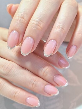 ネイルアンドまつげエクステ専門サロン スリー(THREE)/ガラスフレンチネイル