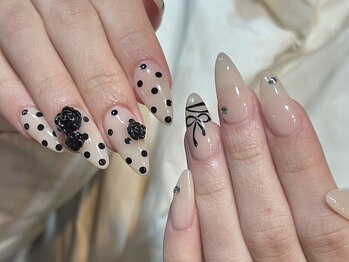 アイネイルズ 梅田店(I nails)/ドットリボンネイル