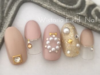 ウィスタリアフィールドネイル MONAD店(WISTARIA FIELD)/パール アート クリスマス