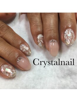 クリスタルネイル ボンベルタ橘店(CRYSTAL NAIL)/シェルネイル×クリア