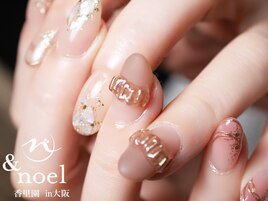 シンプルグレージュリングネイル